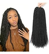 132 strands Passion Twist Hair Water Wave Black Color Curly Crochet Braids For Bomb Twists Goddes...