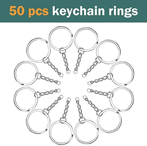 100 Pcs Lanyard Snap Hooks and Key Rings with Chain and Jump Rings for Keychain Lanyard DIY Jewelry Crafts Accessories(50 Pcs Swivel Snap Hooks +50 Pcs Flat Keychain Rings with Jump Rings)