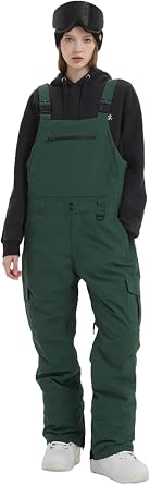 Women Men Snow Ski Bibs Pants Adjustable Windproof Waterproof Jumpsuit Snowboarding Insulated Warm Overall Trouser