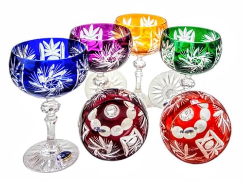 Juego de 6 copas de champán de cristal, 150 ml, hechas a mano, regalo para ocasiones elegantes, complemento elegante