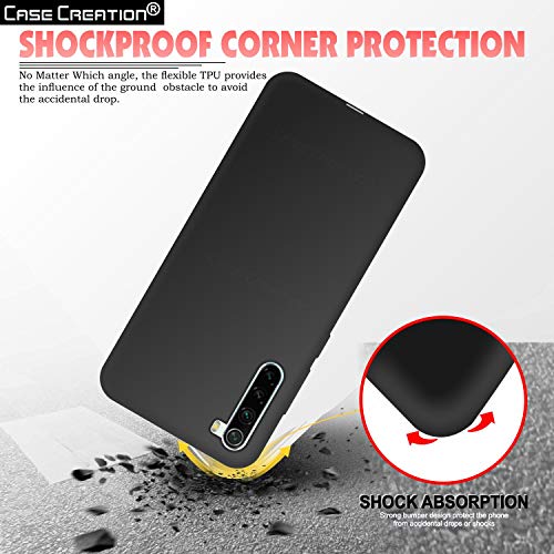 Image of Case Creation Luxurious OG Series for Xiaomi Redmi Note8 Pro Case Cover,Anti-Dirty Slim Case Frosted Matte Cute Candy TPU Raised Bezel (Splash of Color) Back Cover for Redmi Note 8 Pro -Black
