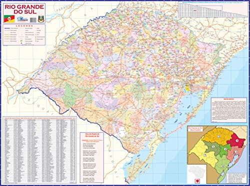 MAPA DO ESTADO DO RIO GRANDE DO SUL - POLÍTICO