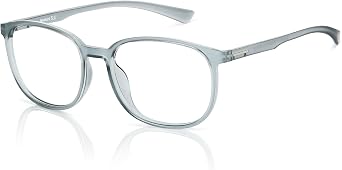 | Zero Power Blue Cut Computer Glasses | Anti Glare, Lightweight & Blocks Harmful Rays | UV Protection Specs | Men & Women | Large | LB E13739 Grey