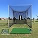 Cimarronsports 5x10x10 Tour Simulator Golf Net Frame Kit, 5x5 TeeLine Golf Mat, & Ball Tray