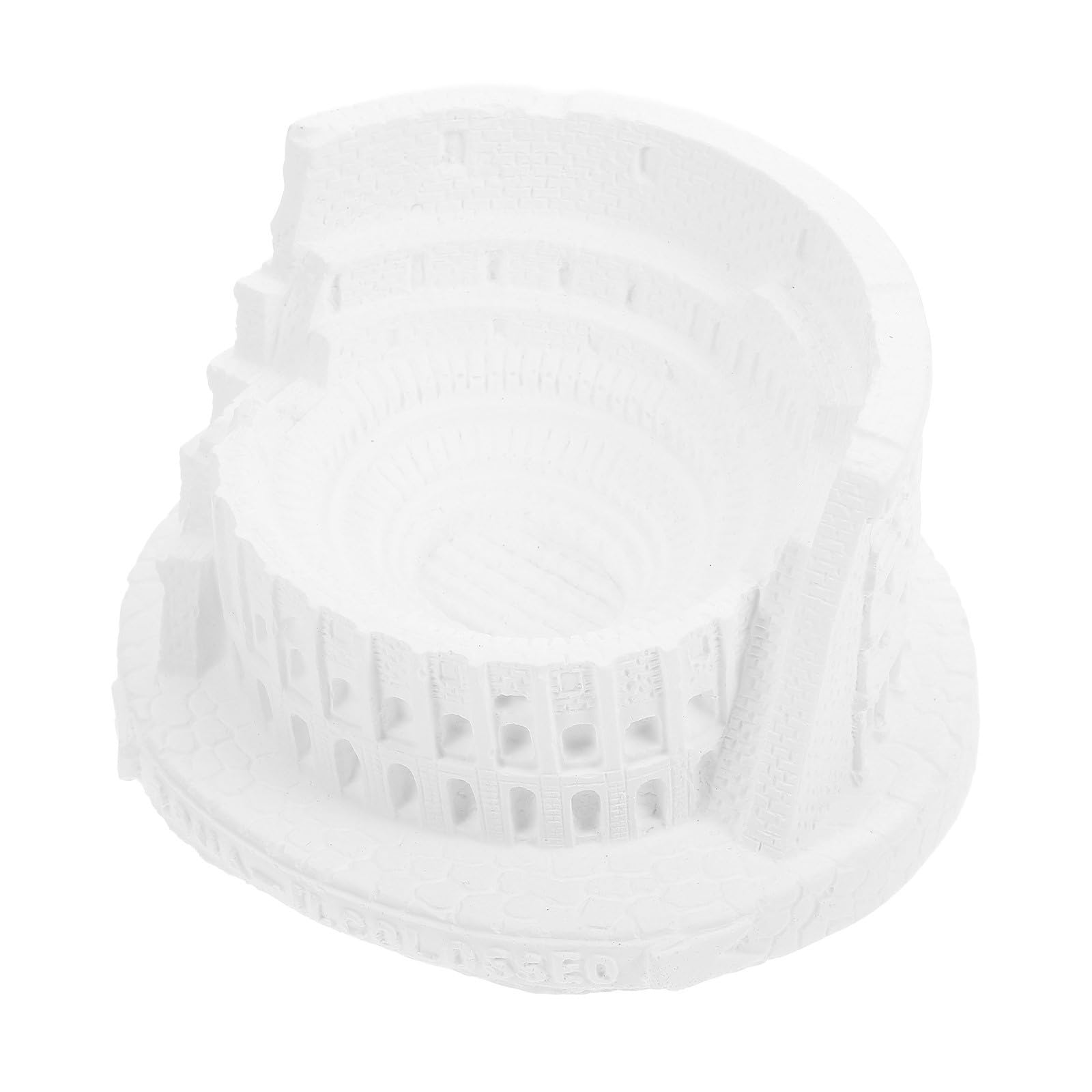 Anfiteatro romano de yeso adorno de mesa blanco miniatura arquitectónica casa y oficina