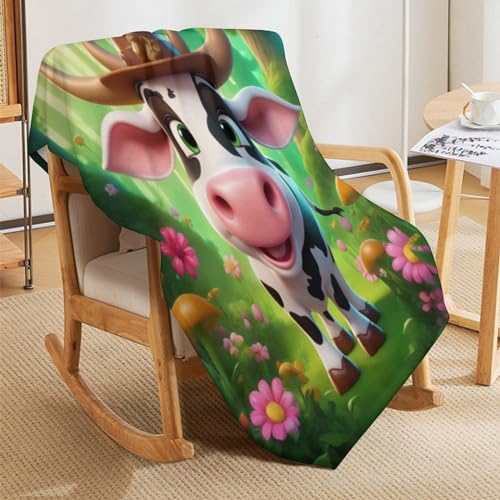 Couverture plaid polaire vache pour lit chaude jeté canapé douce - 7