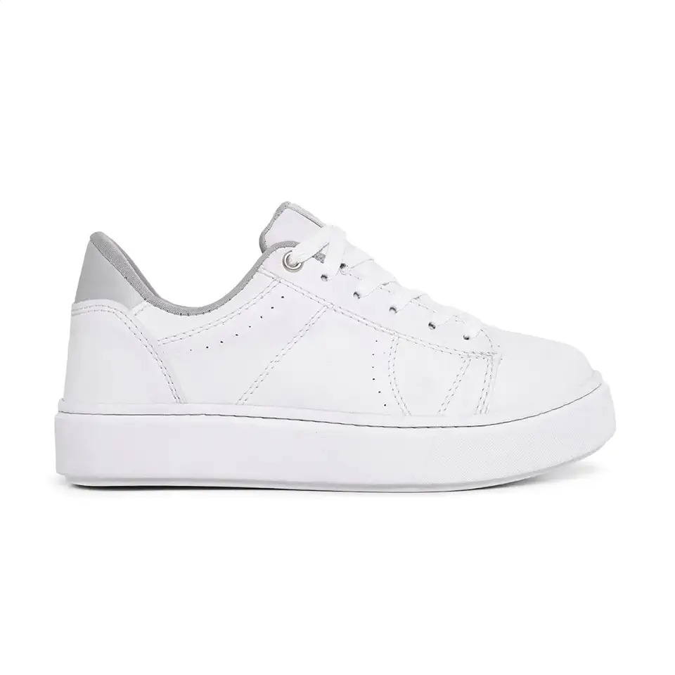 Tênis Sapatênis Casual Feminino em Couro Palmilhas Ortopédicas