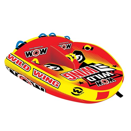 WOW Sports Wild Wing Towable Tube for Boating - 1 to 2 Person Towable - Front and Back Tow Point Water Tube