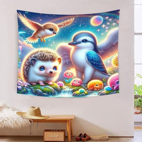Tapisserie murale tissu hérisson 3D pour masquer les défauts d'un mur de chambre ou salon