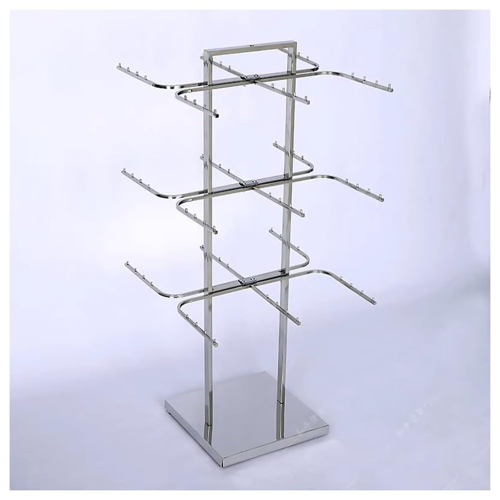 LRZPTDYU Underwear Retail Display Stands, BClothes Rail Lingerie Garment Rack, Clothing Store Boutique Storage Racks, Commercial Clothing Store Shelves(Silver)