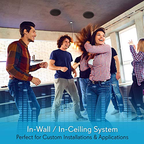 8'' Ceiling Wall Mount Speakers - Pair Of 2-Way Midbass Woofer Speaker 1/2'' Polymer Dome Tweeter Flush Design W/ 50Hz - 20Khz Frequency Response & 250 Watts Peak Easy Installation - Pyle Pdic81Rdbk #TOP2