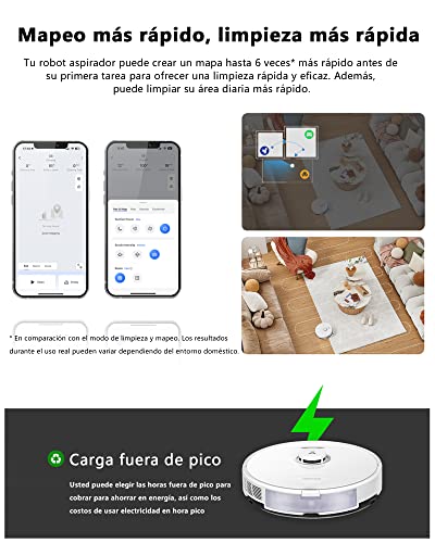 roborock S8 Robot Aspirador,Sistema de Cepillo de Doble Rodillo,3D Reactivo para Evitar Obstáculos,6000 Pa Succión,3000 Vibraciones Sónicas/min,Navegación LiDAR,Control App(Actualización S7,Blanco)