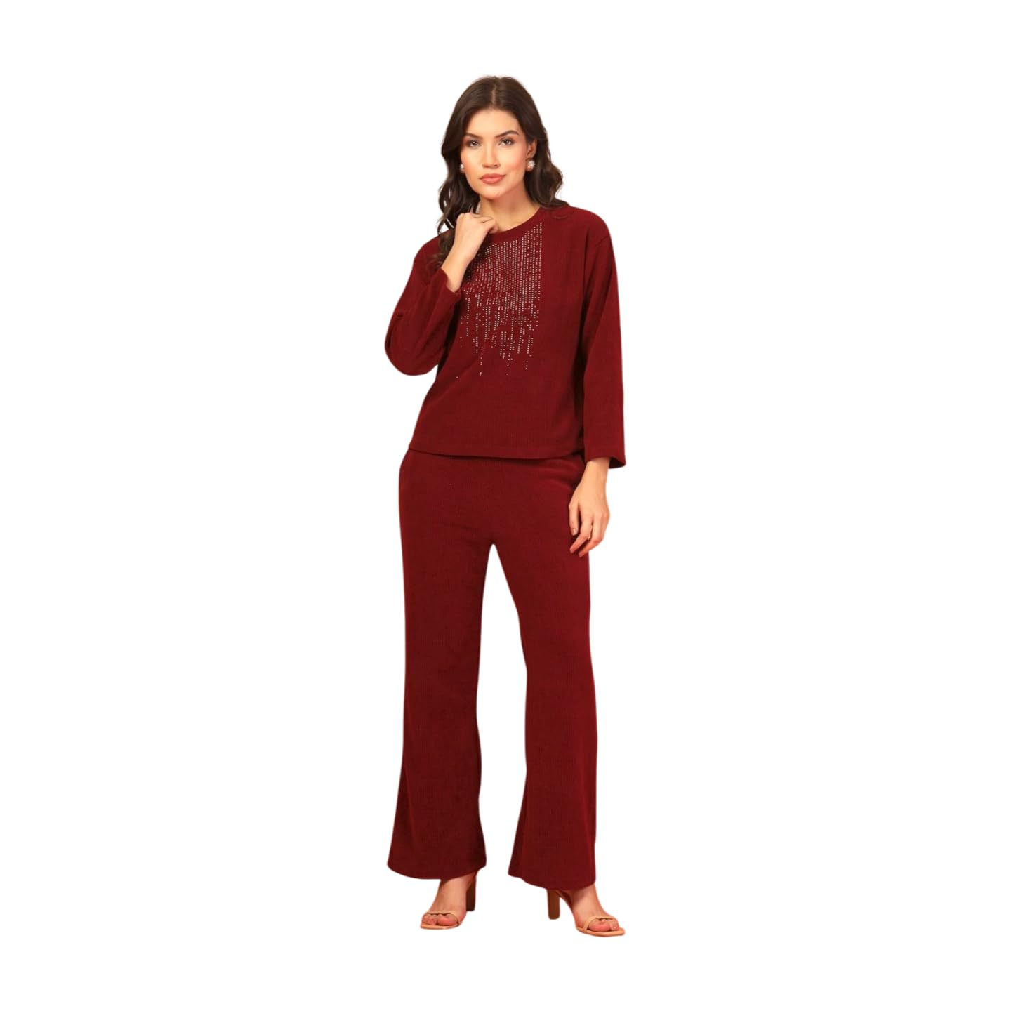Winterwear Womens Tan Round Neck Regular Co-Ords Set-image-21