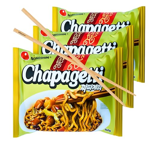 Nong shim Chapageti | x3 (140g) + Palillos Chinos - Original Coreano | Pack Laborawi