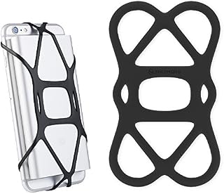 Sinjimoru Cell Phone Band Holder for Portable Charger, Elastic Rubber Silicone Band Lock