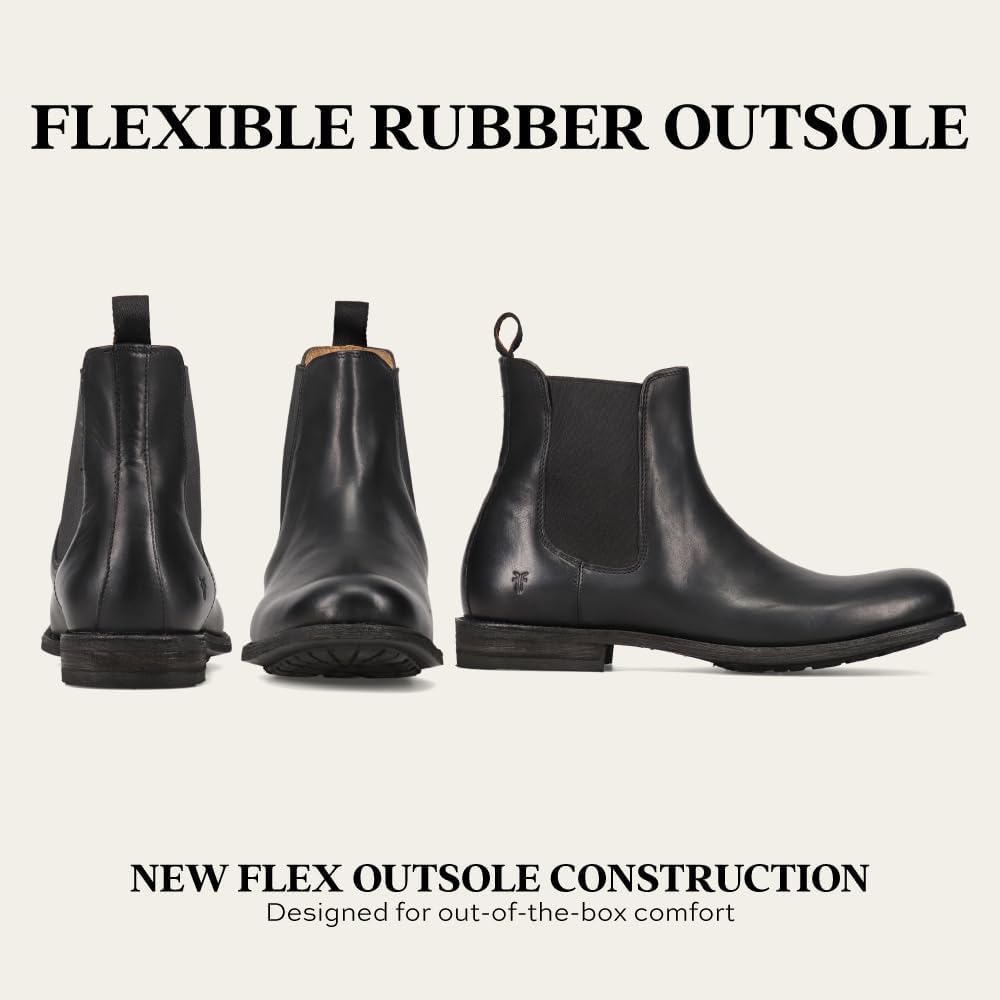 Frye Tyler Chelsea Boots for Men Designed with Flexible Blake Construction and Elasticated Side Panels, Comfort Footbed and Full Leather Lining – 6” Shaft Height