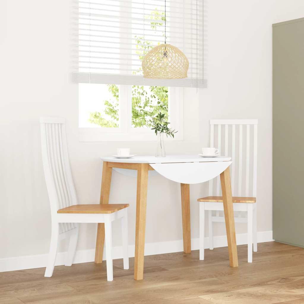 Chaise en bois massif lot de 2 salle à manger blanche