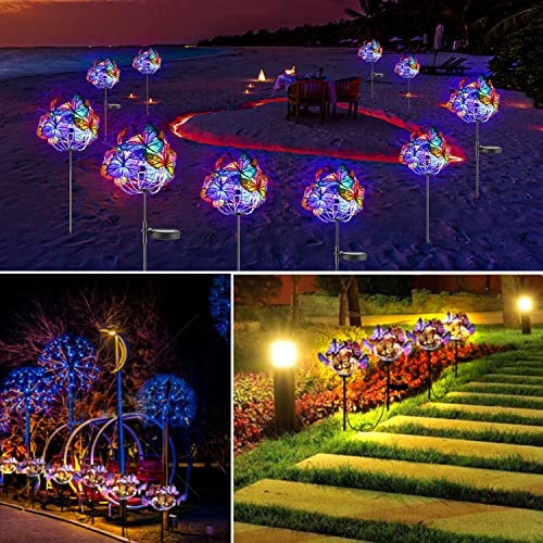 Aveki Solar Outdoor Lights, Solar Garden Butterfly Lights, Solar Lights Outdoor Butterfly Lights Multi-Color Changing Led Light For Outdoor Garden Yard Pathway 2 Pack (Butterfly ) #TOP4
