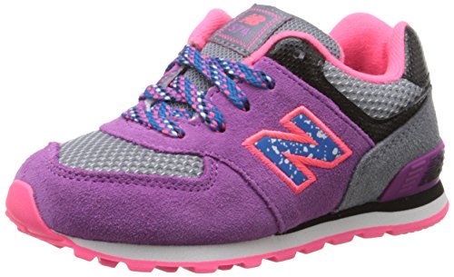 Image of New Balance Kid's 574 V1 Sneaker, Grey /Purple, 6 M US Toddler