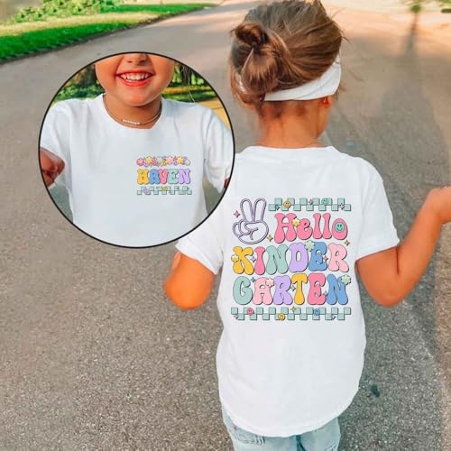 Hello Kindergarten Outfit Girl Custom Name - Kindergarten Outfits for Girls - First Day of Kindergarten Shirt for Girls - Girls Kindergarten Shirt3