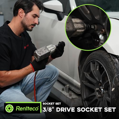 Image of Reniteco 95-Piece 3 /8 inch Drive Socket Set, SAE 5 /16 inch-3 /4 inch & Metric 8-22mm