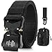BESTKEE Cintura tattica da uomo, cintura da lavoro cintura resistente, fibbia in metallo a sgancio rapido stile militare 38 mm di larghezza, regalo con custodia tattica Molle e gancio(G - Nero)