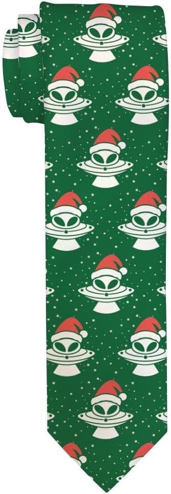 I Believe Christmas Alien Mothership Necktie