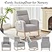 GAOMON Nursery Rocking Chair, Upholstered Glider Rocker with Side Pocket & High Backrest, Padded Gliding Armchair for Breastfeeding, Baby Nursery & Living Room, Light Gray