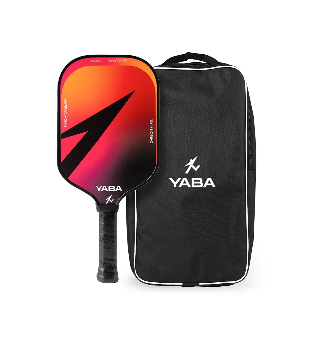 YABA Alpha Pickleball Paddle-16mm Yaba Engineered Carbon Fibre Surface-Response Polypropylene Honeycomb Core-Elongated Paddle Grip for Extended Reach & Control-Designed for Power & Stability (Orange)-image-49