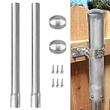 GRELWT Paquete de 2 extensores de poste de metal de 2-3/8 pulgadas OD, incluye tornillos y tapas