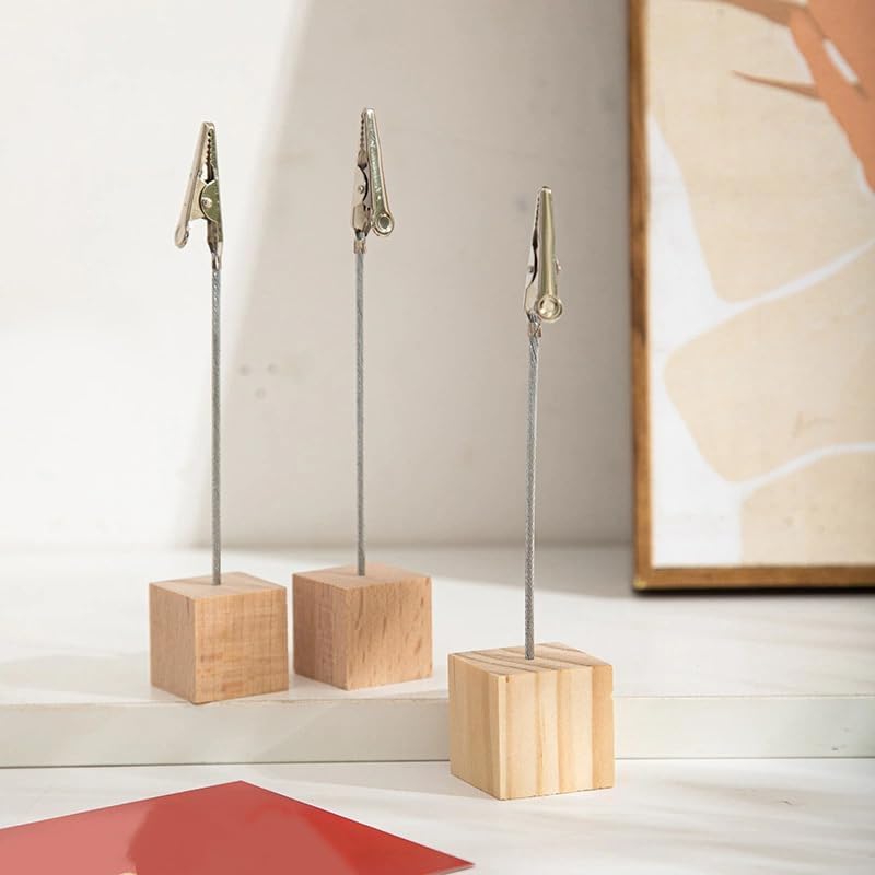 スワイヤー メモクリップ 10個セット カード ホルダー 木製 メモホルダー フォトスタンド カード立て 写真立て 卓上 スタンド