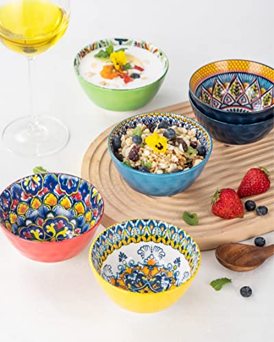HENXFEN LEAD Dessert Bowls, Snack Bowl 360ml, Porcelain Salad Bowl Ceramic for ice Cream Rice, Dessert, etc. Colourful - Image 4