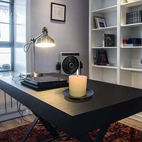 Iron Plate Candle Holder, Decorative Iron Pillar Candle Plate,Pedestal Candle Stand For Led & Wax Candles, Incense Cones, Spa, Weddings. (Brushed Black Gold 4Pcs)… #TOP1