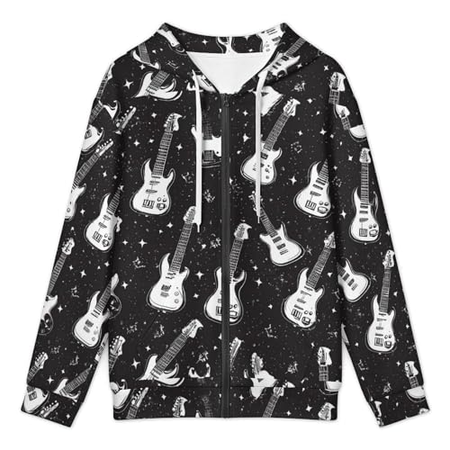 Rock And Roll Themed Men's Hoodies with Zipper Lightweight Long Sleeve Casual Sweatshirts3