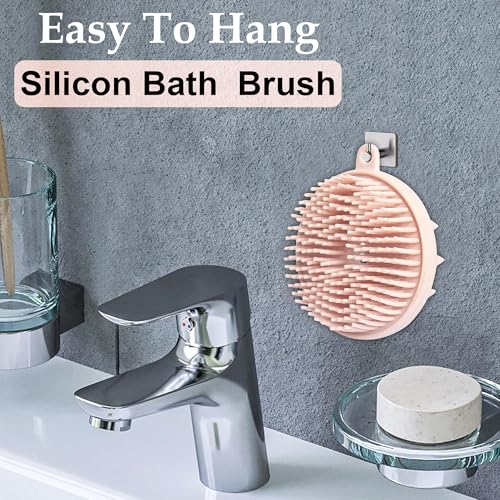 Image of GLUN Bath Brush 2 in 1 Exfoliating Body Brush, Premium Silicone Brush for Use in Shower, Head Scrubber and Scalp Massager
