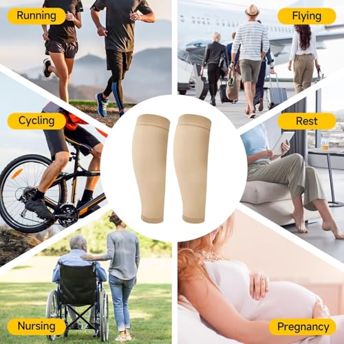 Image of 15-20 mmHg Compression Socks for Women & Men, Pregnancy Compression Socks Medical Footless Graduated Compression Stockings for Varicose Veins, Edema, DVT, M