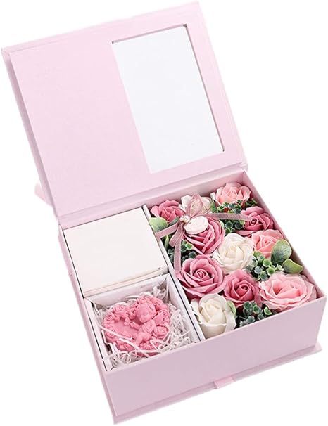 Amazon フラワーギフト かれないソープフラワー 誕生日 プレゼント 友達 妻 彼女 母 クリスマス 花束 ピンク 造花 オンライン通販