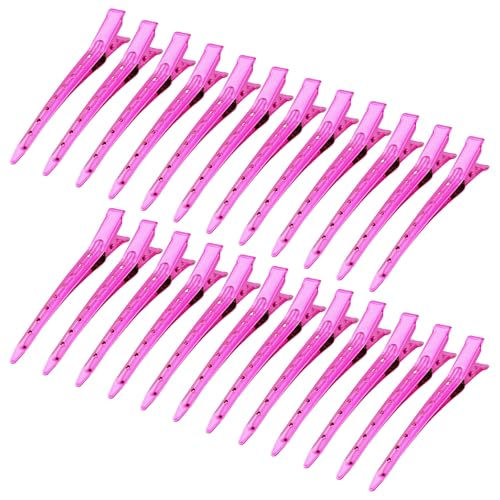 24 Packs Duck Bill Clips, Bantoye 3.35 Inches Rustproof Metal Alligator Curl Clips with Holes for...