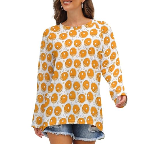 Opiniones de Ropa de Ping pong para Mujer para comprar hoy. 45 Camisetas de manga larga para mujer, raqueta de tenis de mesa de ping pong, cuello redondo, ajuste holgado, ropa de moda para mujer, Negro -, Small
