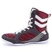 Men Wrestling Shoes, High Top Fighting Boots Breathable Non-Slip Weightlifting Athletic Sports Shoes Fashion Wrestling Sneakers,Red,8