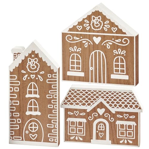 Gingerbread House Chunky Sitter Set Primitives by Kathy : décor en bois incassable - 2