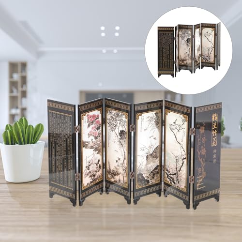 Paravent pliable en bois Healeved à 6 panneaux pour déco murale - 7