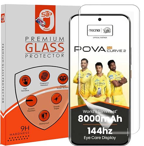 Image of STP FEEL 1 Pack Unbreakable Membrane Screen Protector Guard Compatible For Tecno Pova Curve 2 5G, 6.78 Inch | Hydrogel Membrane Ultra Smooth Touch with Finger Print Support - HD /3 Months Warranty