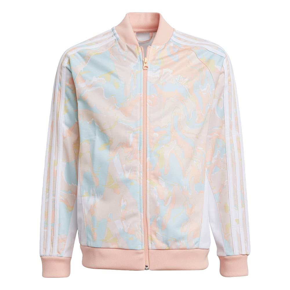 adidas Originals girls All Over Print Pack Marble Print Superstar Top Jacket