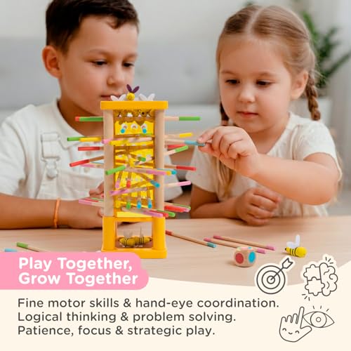 Juego de Mesa Torre de Madera BeeFall 4-en-1 para Niños 3+ miniatura 6