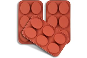 Oval Silicone Molds by homEdge: 3 Reusable Flexible Baking Molds for Handmade...