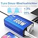 GIANDEL 300W Reiner Sinus Wechselrichter Spannungswandler 12V DC 230V AC Kfz-Adapter mit PD30W Type-C und QC 3.0 Type-A USB und Steckdose Für Tablets Laptops Smartphones