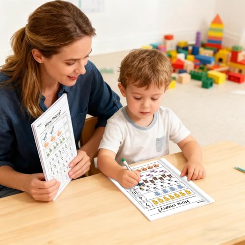Cuaderno de matemáticas y libro de práctica con actividades educativas 2
