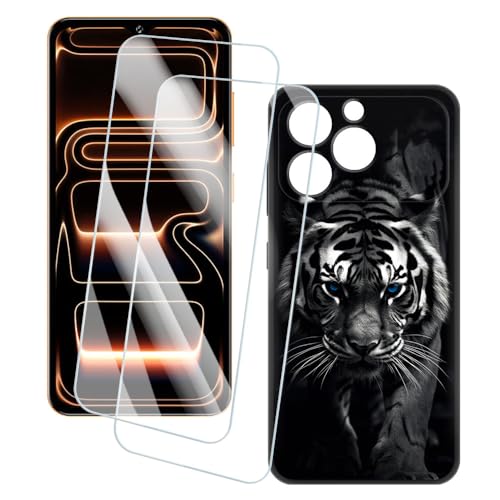 OAGELIM 2�Z�b�g �X�N���[���v���e�N�^�[ + �P�[�X Oukitel C17 4G 2026 (6.52 �C���`) �Ƃ̌݊������� �A�[�e�B�X�e�B�b�N�J�X�^���v�����g�J�o�[�Ƌ����K���X�t�B���� �X�N���b�`�h�~ (��)