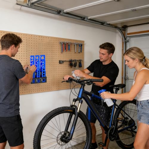 Support mural pour vélo idéal dans un abri de jardin ordonné